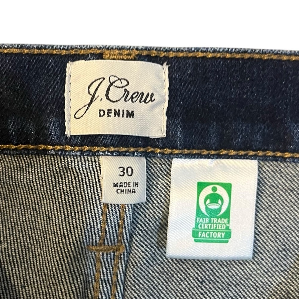 J. Crew 9” Toothpick Skinny Dark Denim Jeans Raw Hem Sz 30 - Picture 7 of 9